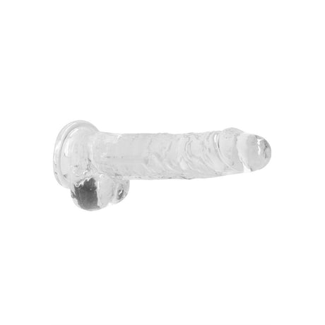 Realistischer Dildo mit Hoden Transparent 16 cm