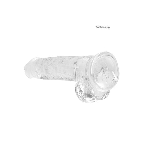Realistischer Dildo mit Hoden Transparent 16 cm