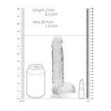 Realistischer Dildo mit Hoden Transparent 16 cm