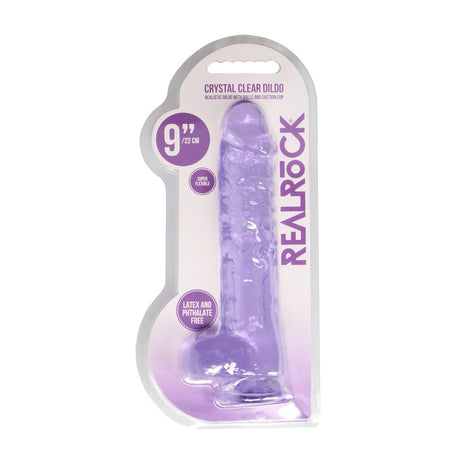 Realistischer Dildo mit Hoden Transparent 19 cm
