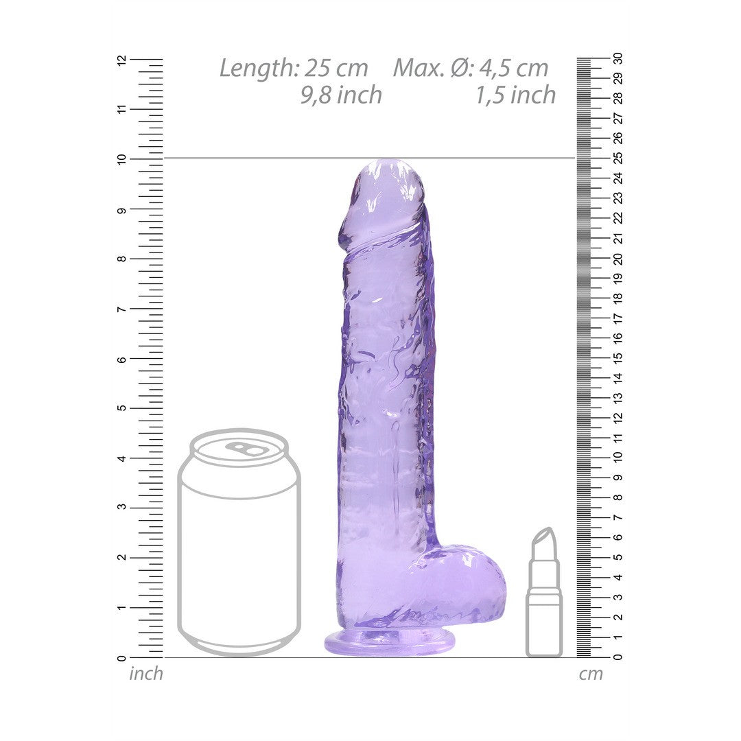Realistischer Dildo mit Hoden Transparent 19 cm