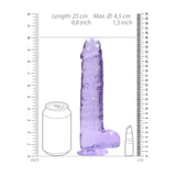 Realistischer Dildo mit Hoden Transparent 19 cm