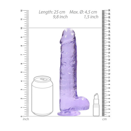 Realistischer Dildo mit Hoden Transparent 19 cm