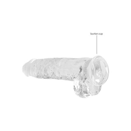 Realistischer Dildo mit Hoden Transparent 19 cm Modell 2