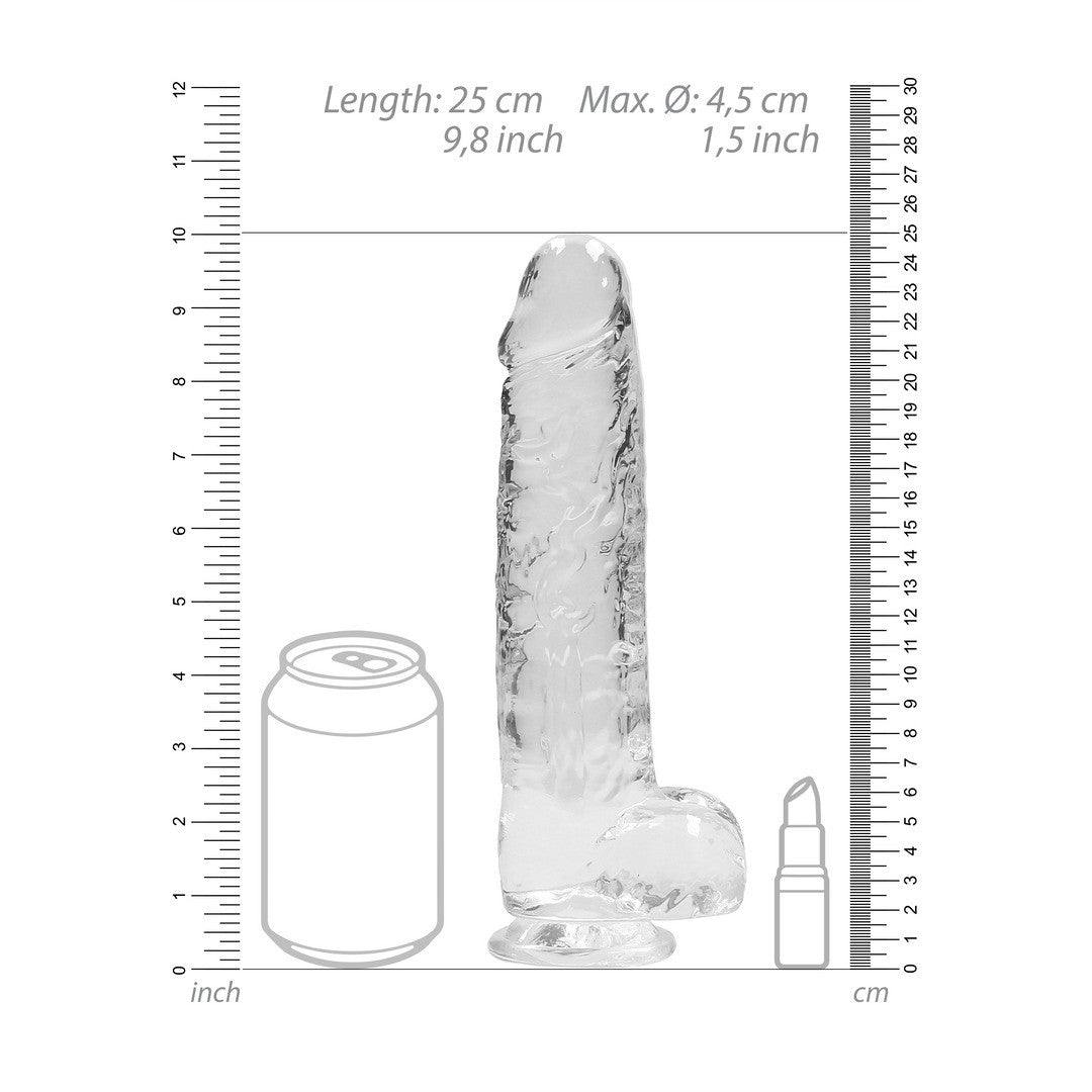 Realistischer Dildo mit Hoden Transparent 19 cm Modell 2