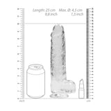 Realistischer Dildo mit Hoden Transparent 19 cm Modell 2