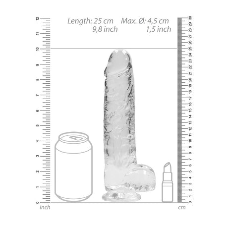 Realistischer Dildo mit Hoden Transparent 19 cm Modell 2