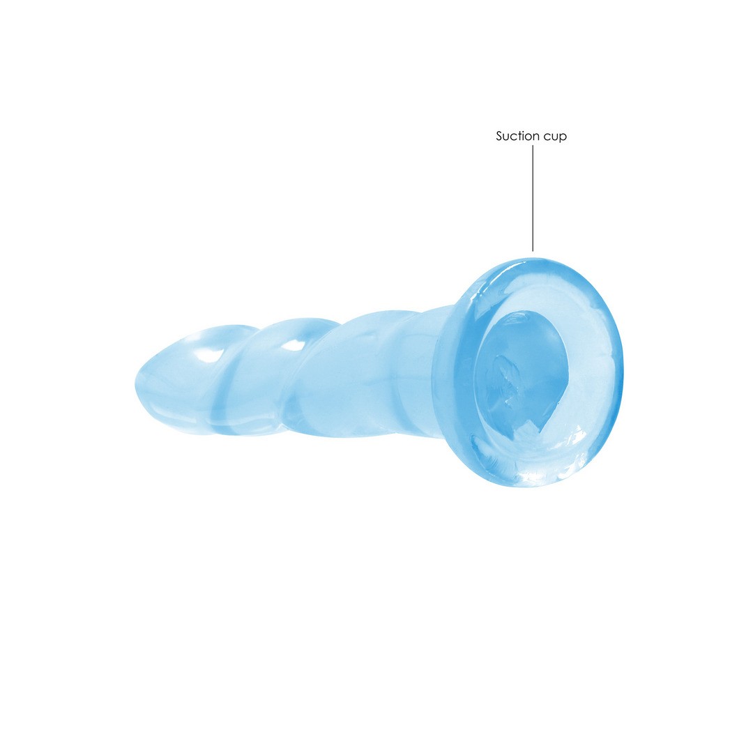 Dildo Crystal Clear mit Saugnapf Transparent Blau 18 x Ø 5,9 cm