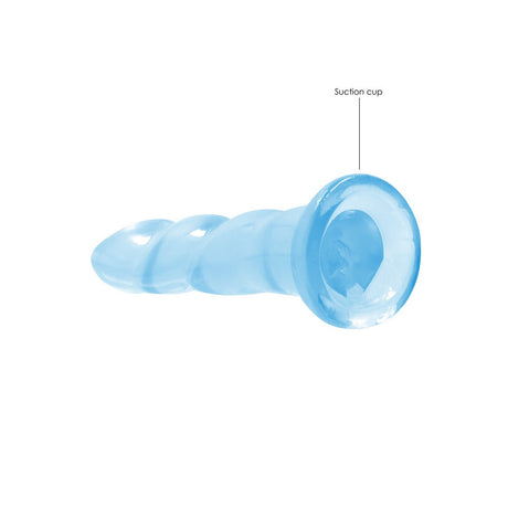 Dildo Crystal Clear mit Saugnapf Transparent Blau 18 x Ø 5,9 cm