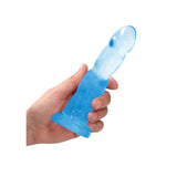 Dildo Crystal Clear mit Saugnapf Transparent Blau 18 x Ø 5,9 cm
