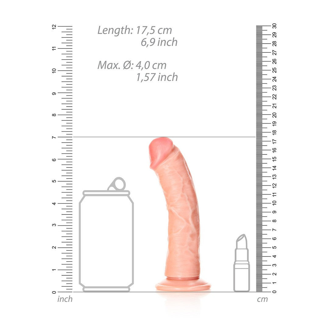 Realistischer Dildo gebogen mit Saugnapf Hautfarbe 15,5 cm