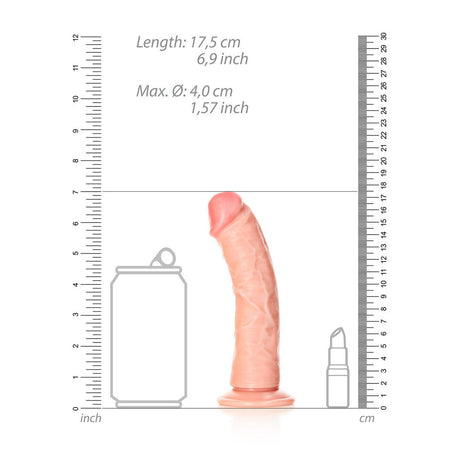 Realistischer Dildo gebogen mit Saugnapf Hautfarbe 15,5 cm