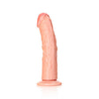 Realistischer Dildo RealRock Curved ohne Hoden mit Saugfuß PVC Natur 20,5 x Ø 4,6 cm