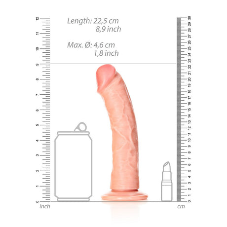 Realistischer Dildo gebogen mit Saugnapf Hautfarbe 20,5 cm