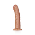 Realistischer Dildo RealRock Curved ohne Hoden mit Saugfuß PVC Hellbraun 20,5 x Ø 4,6 cm