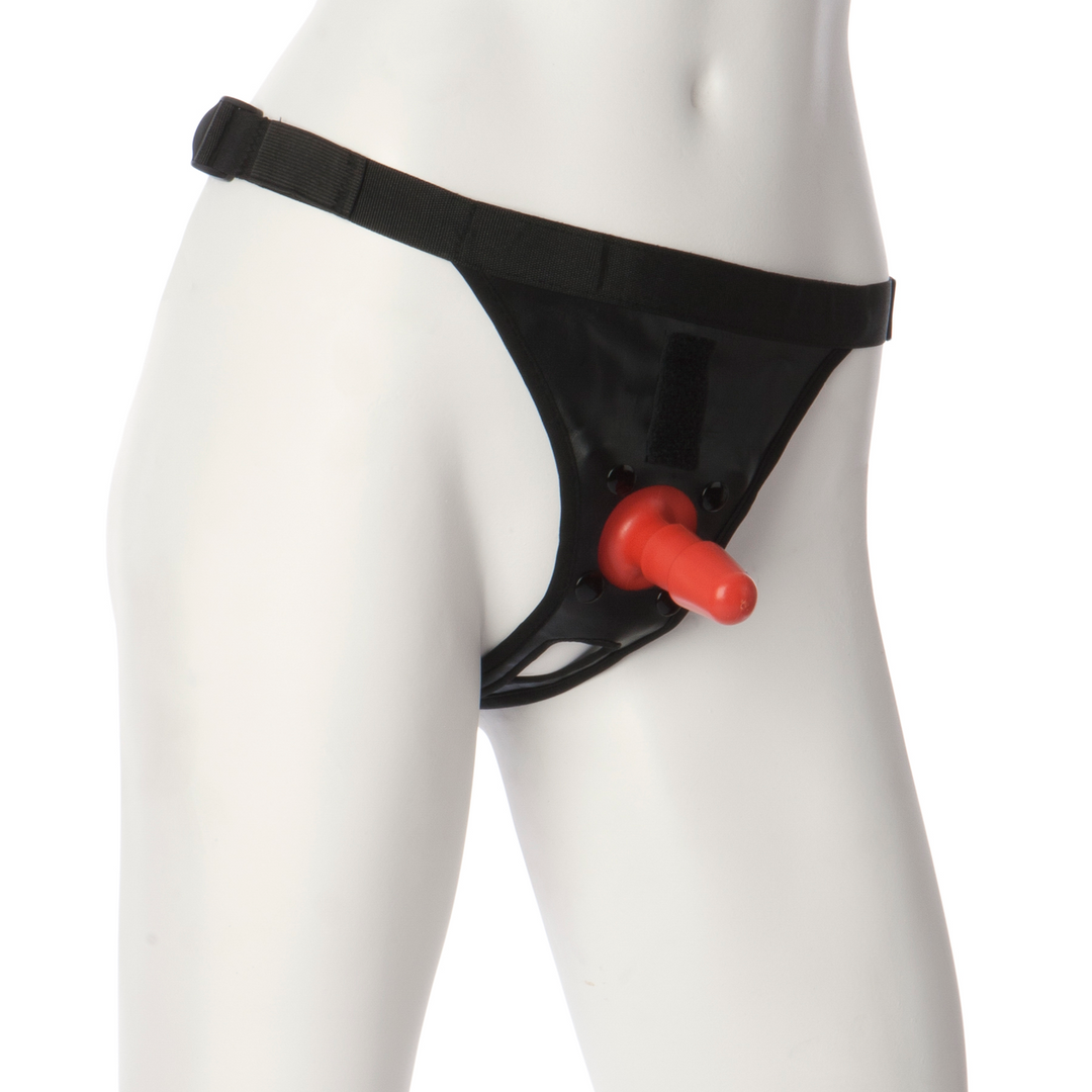 Analplug mit Harness Ultra Schwarz
