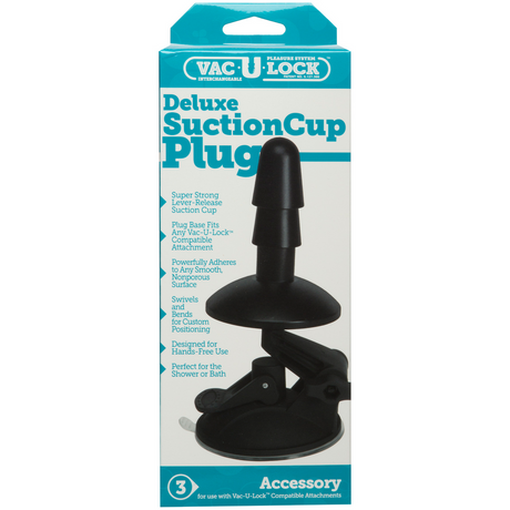 Analplug Deluxe mit Saugfuß 2-teilig Schwarz 16,5 x Ø 8,9 cm