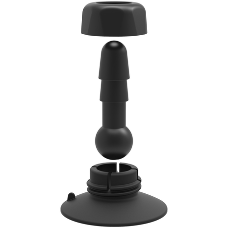 Analplug Deluxe 360 drehbar mit Saugfuß 2-teilig Schwarz 11,4 x Ø 9,5 cm