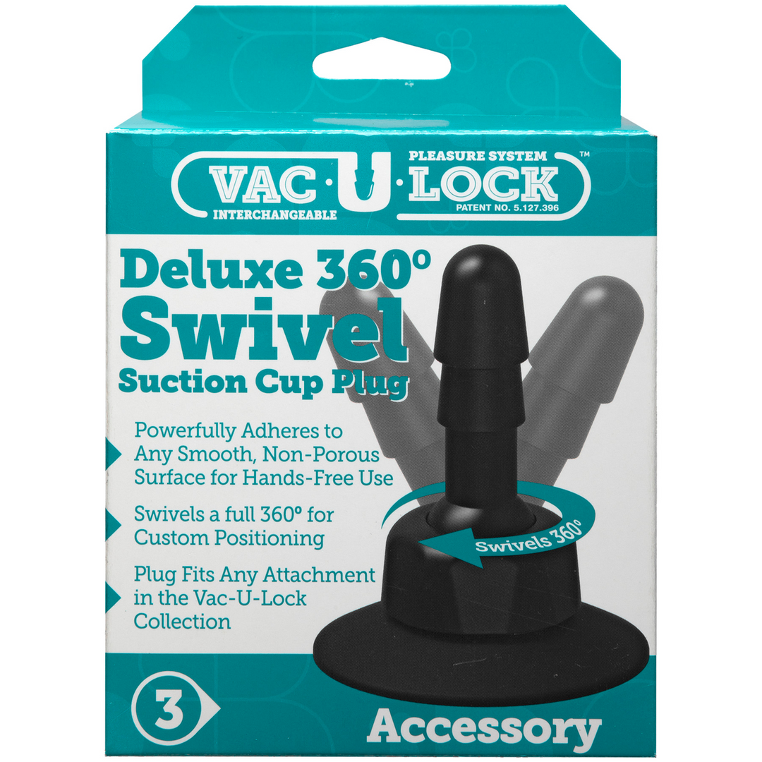 Analplug Deluxe 360 drehbar mit Saugfuß 2-teilig Schwarz 11,4 x Ø 9,5 cm