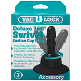 Analplug Deluxe 360 drehbar mit Saugfuß 2-teilig Schwarz 11,4 x Ø 9,5 cm