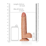 Realistischer Dildo gerade mit Hoden und Saugnapf 20,5 cm