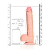 Realistischer Dildo gerade mit Hoden und Saugnapf 23 cm