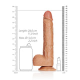 Realistischer Dildo gerade mit Hoden und Saugnapf 25,5 cm