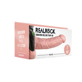 Strap-on hohl mit Hoden und Vibration Hautfarbe 18 cm