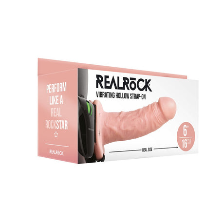 Strap-on hohl ohne Hoden mit Vibration Hautfarbe 15,5 cm