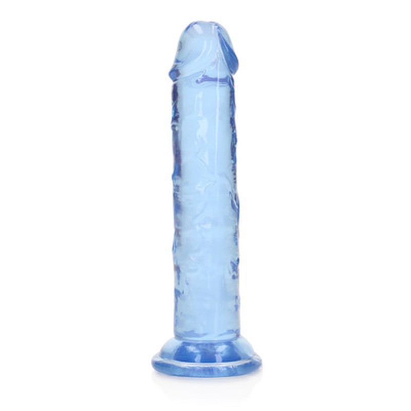 Realistischer Dildo gerade mit Saugnapf Transparent Blau 14,5 cm