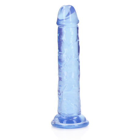 Realistischer Dildo gerade mit Saugnapf Transparent Blau 14,5 cm