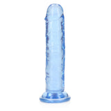 Realistischer Dildo gerade mit Saugnapf Transparent Blau 14,5 cm