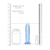 Realistischer Dildo gerade mit Saugnapf Transparent Blau 14,5 cm