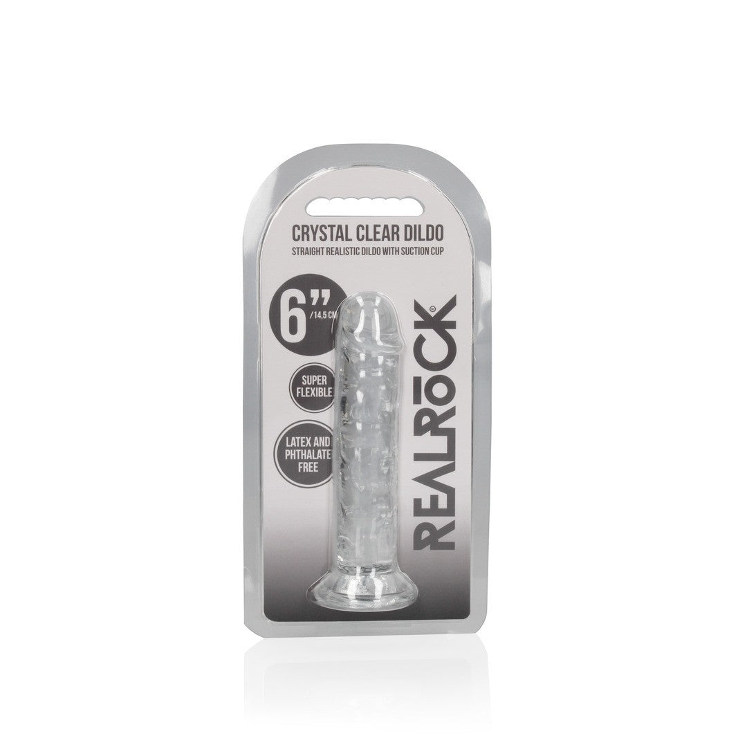 Realistischer Dildo gerade mit Saugnapf Transparent 14,5 cm