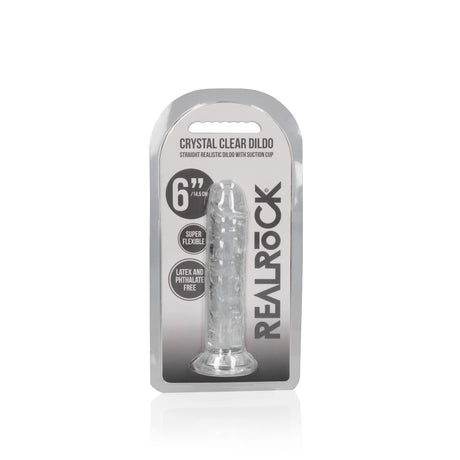Realistischer Dildo gerade mit Saugnapf Transparent 14,5 cm