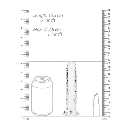 Realistischer Dildo gerade mit Saugnapf Transparent 14,5 cm