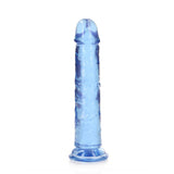 Realistischer Dildo gerade mit Saugnapf Transparent Blau 18 cm