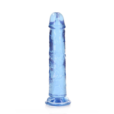Realistischer Dildo gerade mit Saugnapf Transparent Blau 18 cm