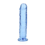 Realistischer Dildo gerade mit Saugnapf Transparent Blau 18 cm