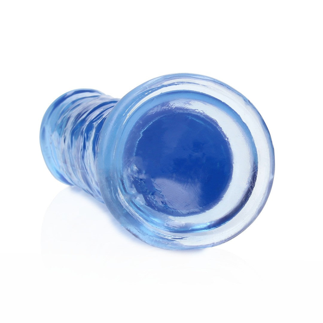 Realistischer Dildo gerade mit Saugnapf Transparent Blau 18 cm