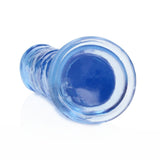 Realistischer Dildo gerade mit Saugnapf Transparent Blau 18 cm