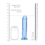 Realistischer Dildo gerade mit Saugnapf Transparent Blau 18 cm
