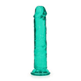 Realistischer Dildo gerade mit Saugnapf Transparent Grün 18 cm
