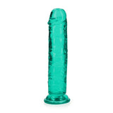 Realistischer Dildo gerade mit Saugnapf Transparent Grün 18 cm