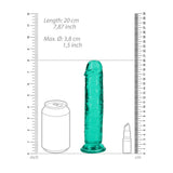 Realistischer Dildo gerade mit Saugnapf Transparent Grün 18 cm