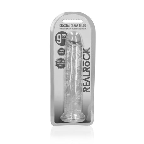 Realistischer Dildo gerade mit Saugnapf Transparent 23 cm
