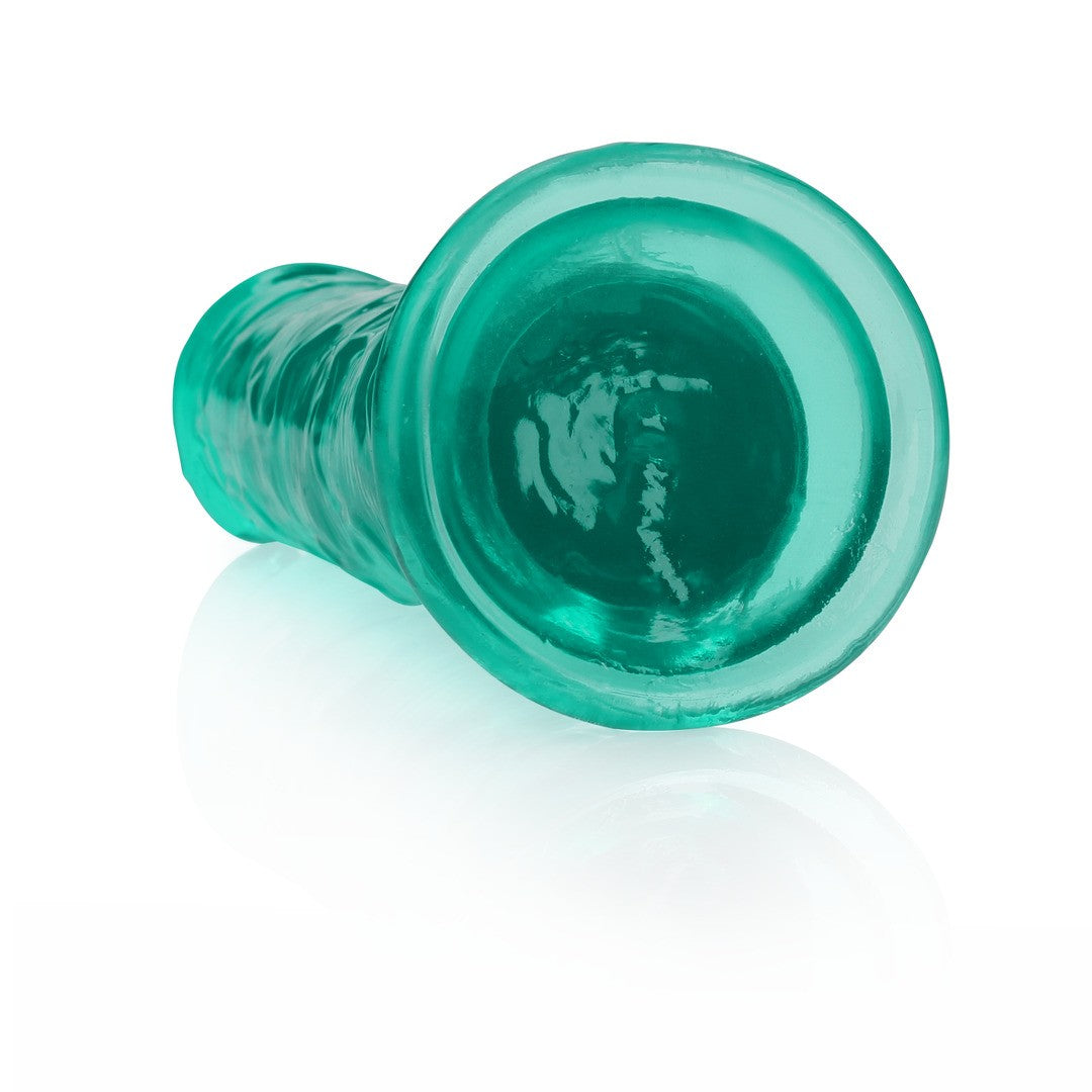 Realistischer Dildo gerade mit Saugnapf Transparent Grün 23 cm
