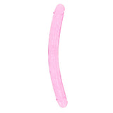 Doppeldildo Crystal Clear Transparent Rosa 34 cm