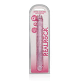 Doppeldildo Crystal Clear Transparent Rosa 34 cm