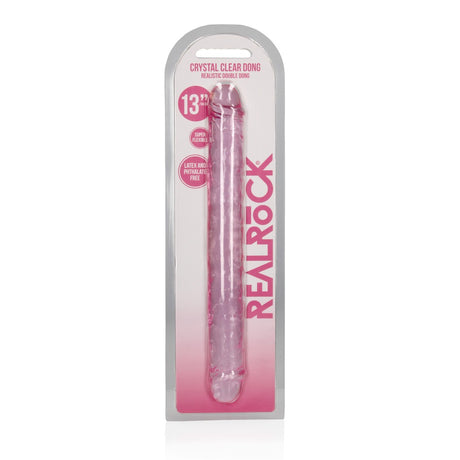 Doppeldildo Crystal Clear Transparent Rosa 34 cm